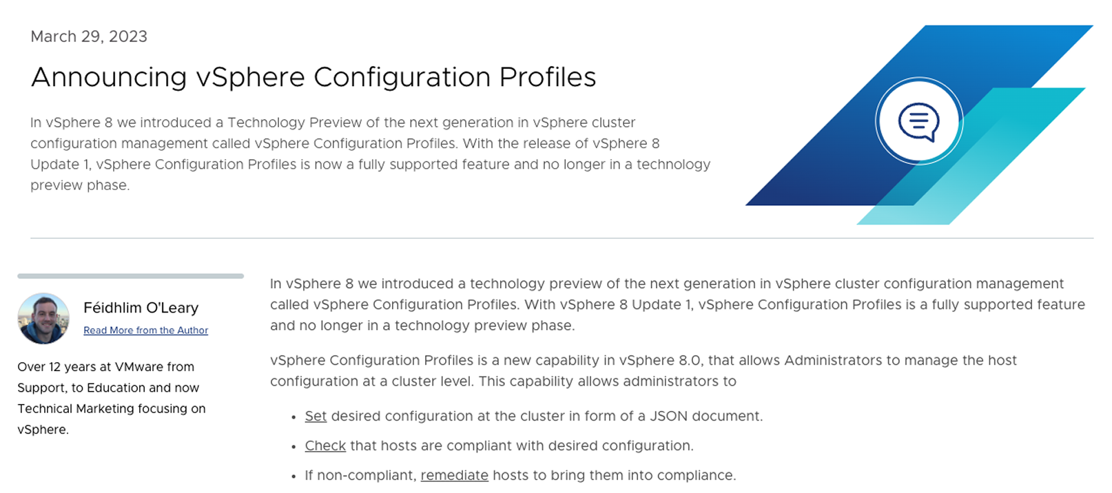 Config Profiles shipped in vSphere 8 Update 1